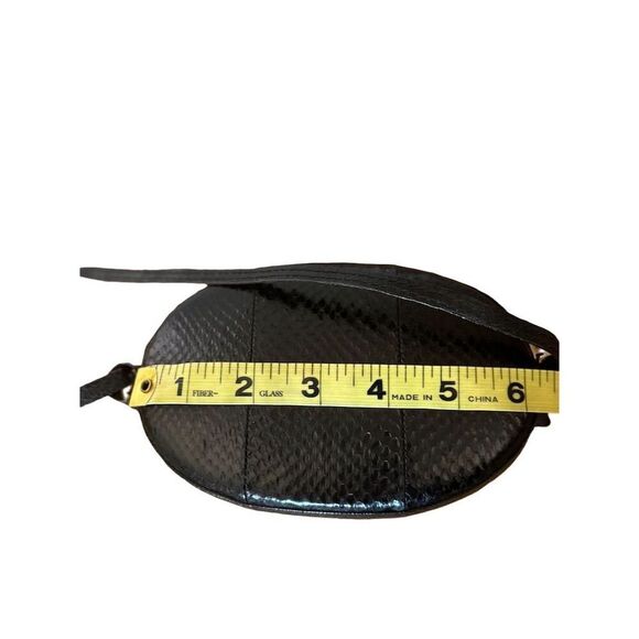 Women's Black Textured Semi-Circle Crossbody Purse - Picture 10 of 13